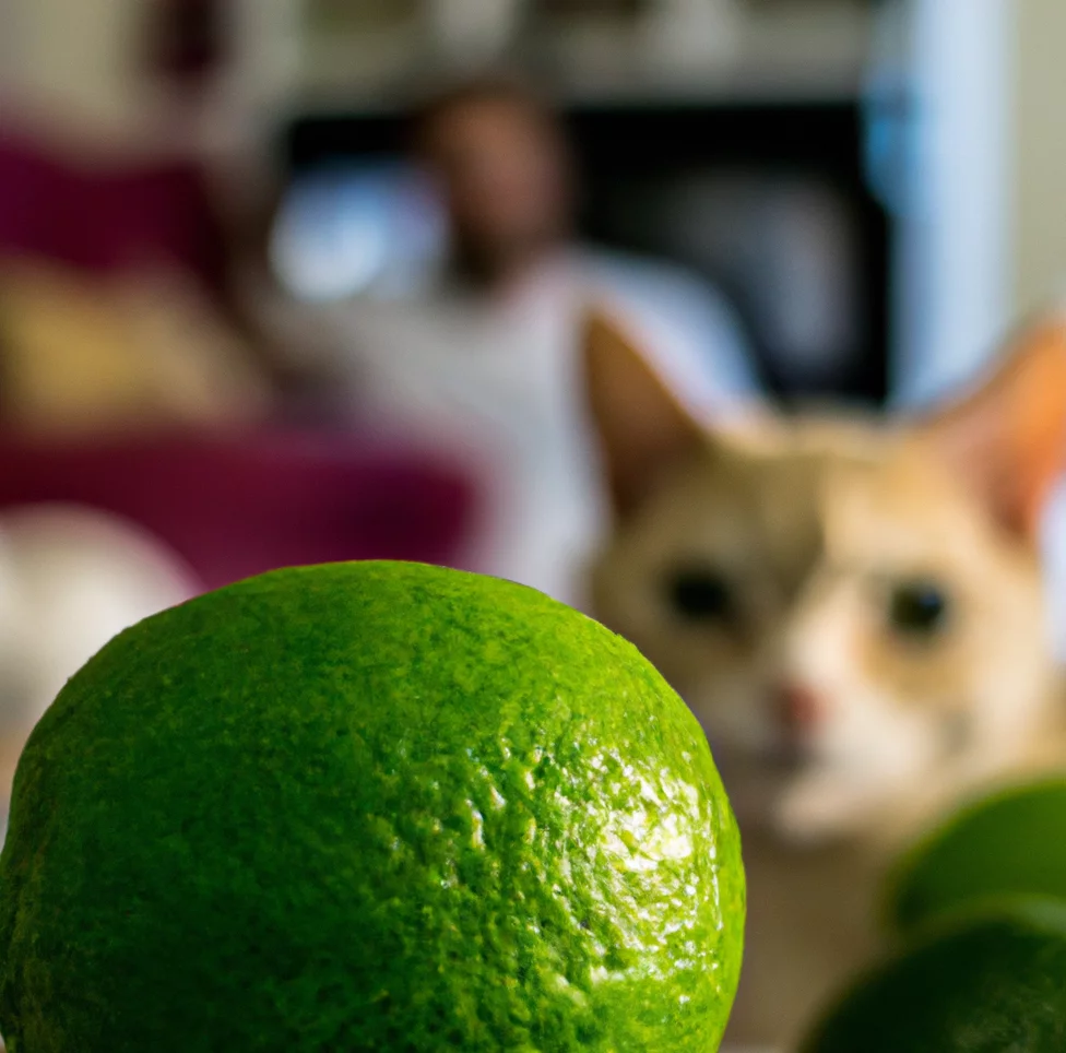 Cat looks at Lime