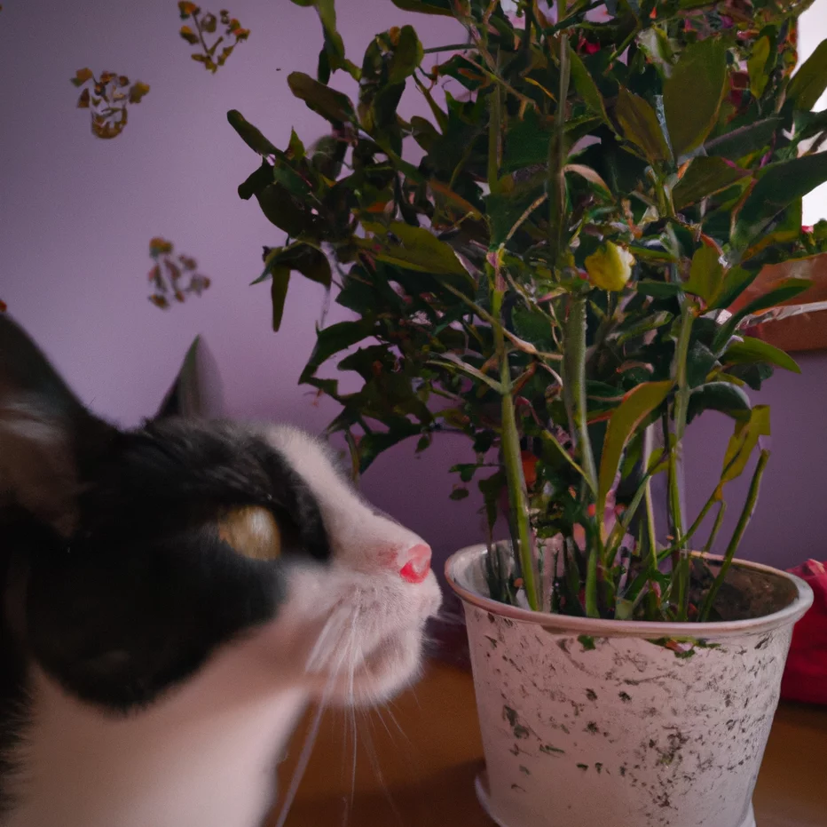 Mistletoe with a cat in the background