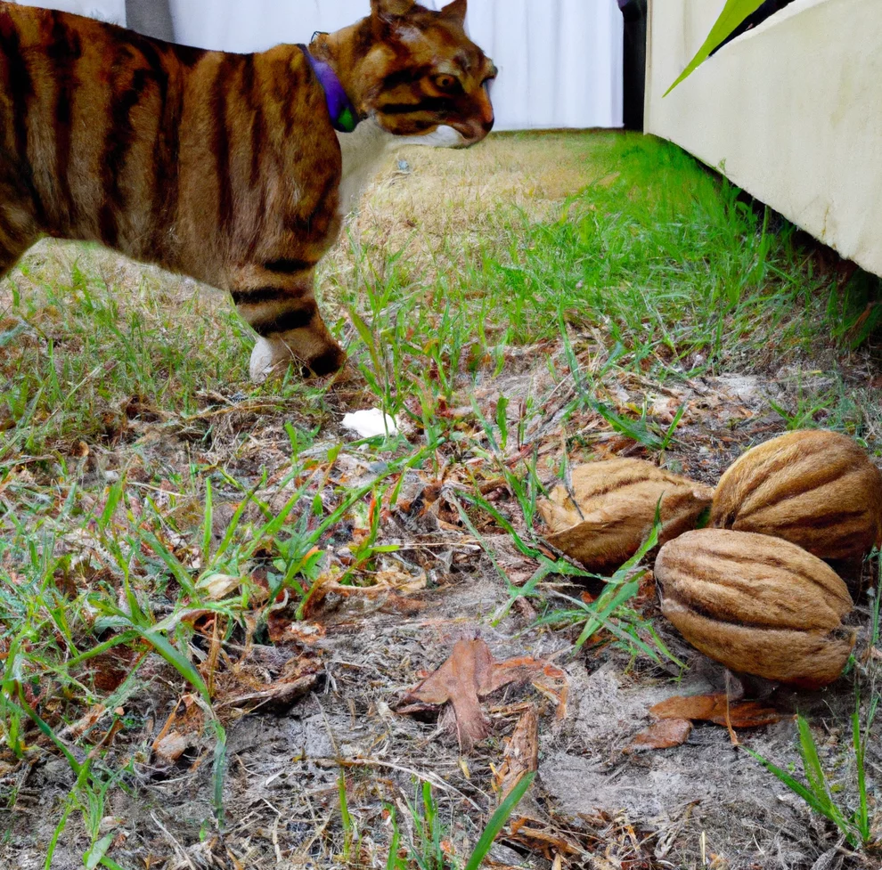 Bitter Pecan with a cat