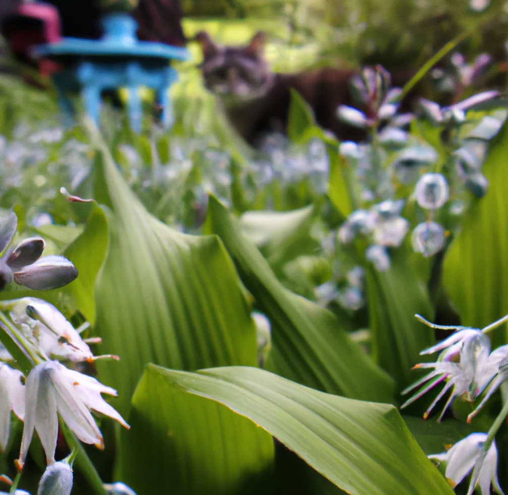 Blue bead with a cat in the background