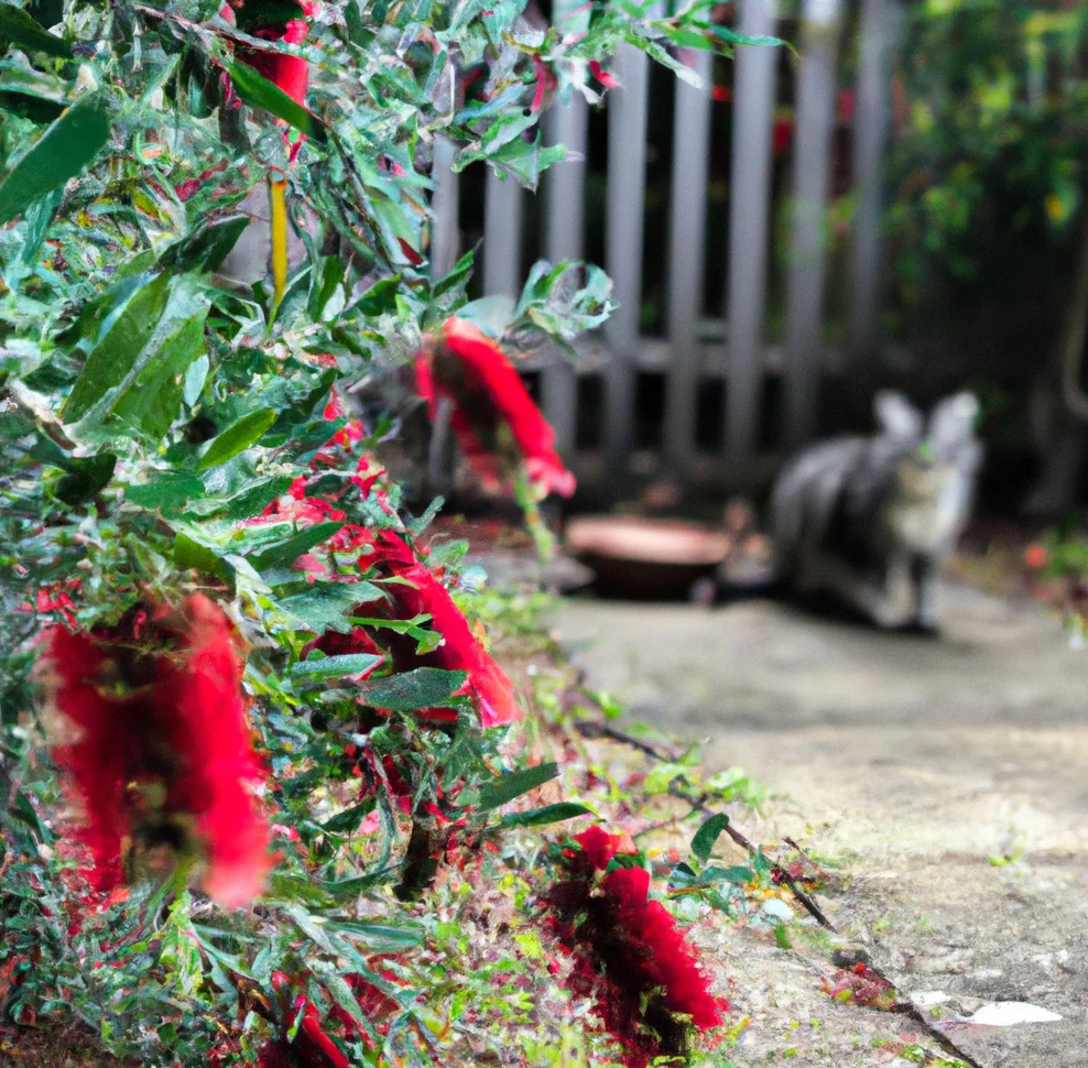 Bottlebrush and a cat