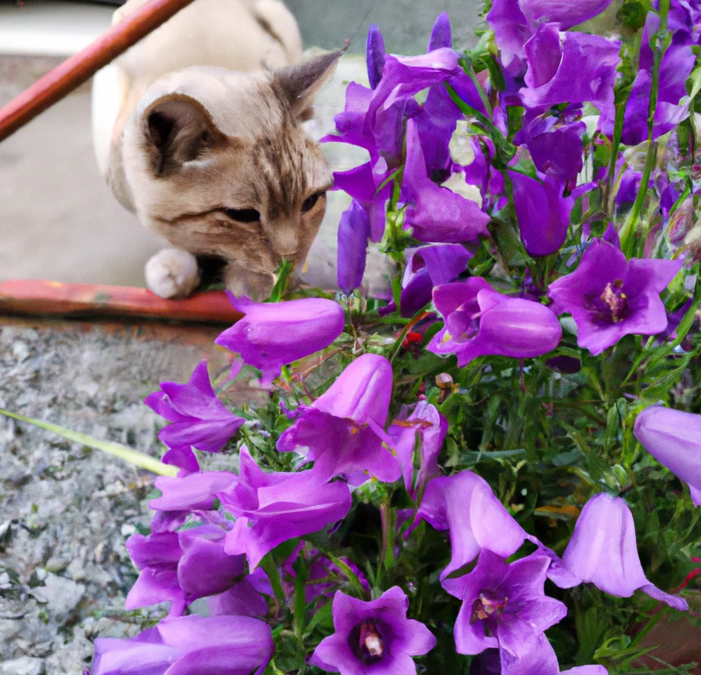 Canterbury-bell with a cat