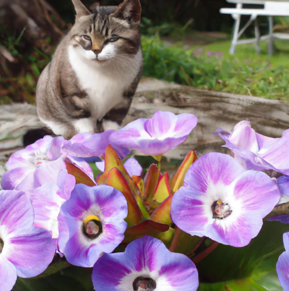 Cape Primrose with a cat nearby