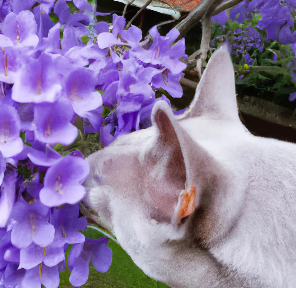 Caroba with a cat trying to sniff it