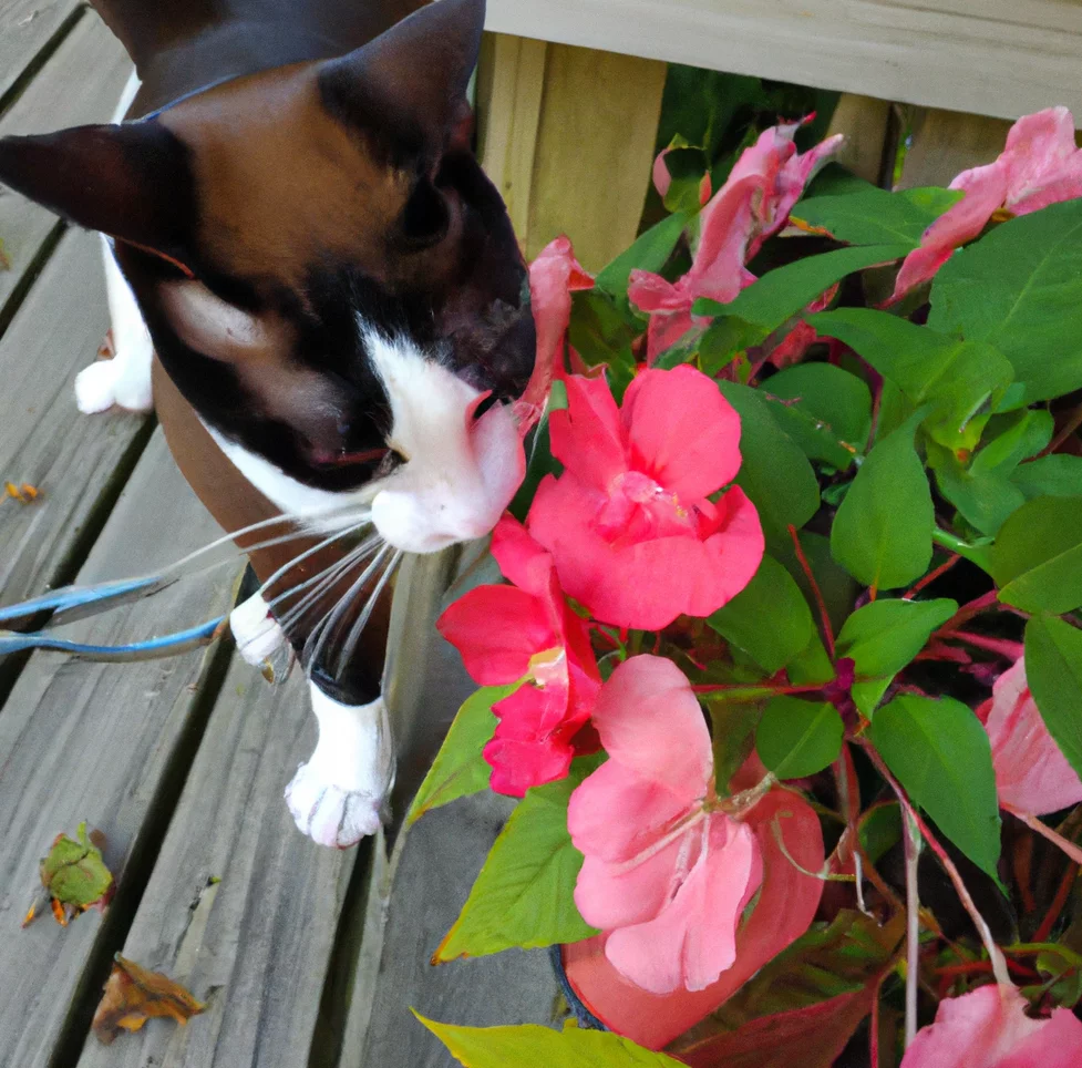 Cat looks at Buzzy Lizzie