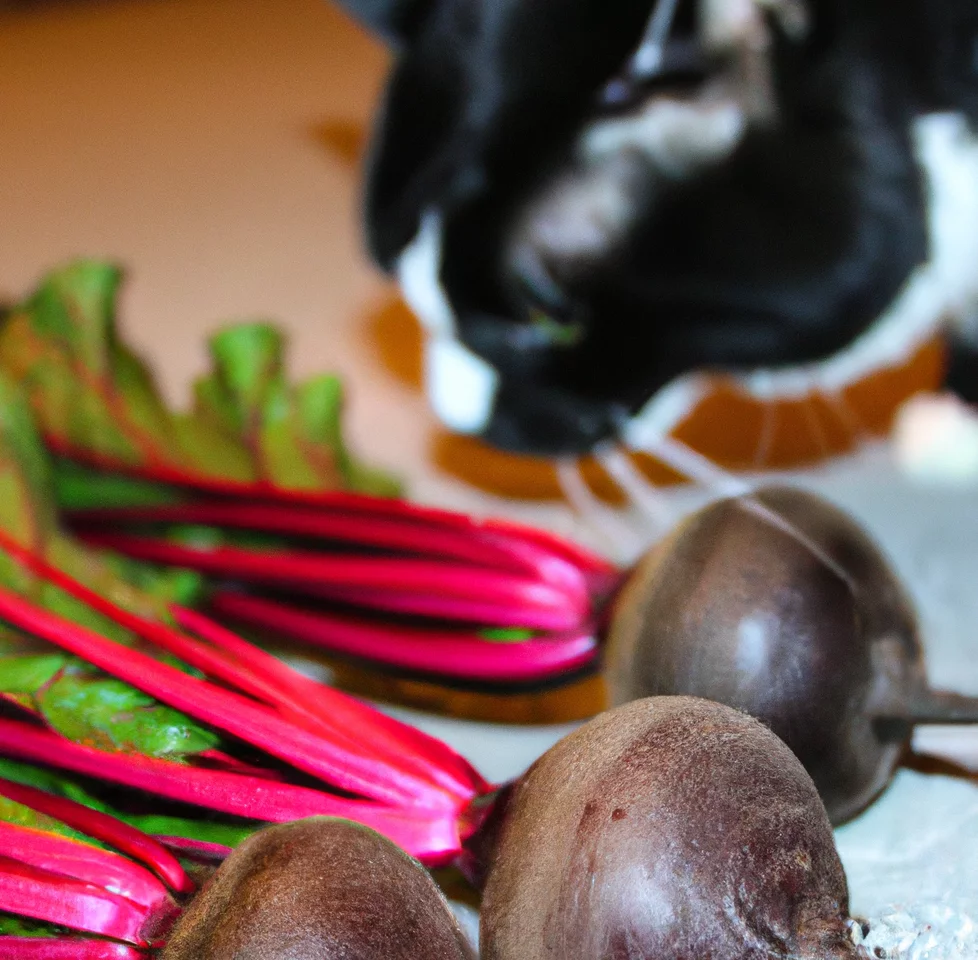 Cat stands near Beets
