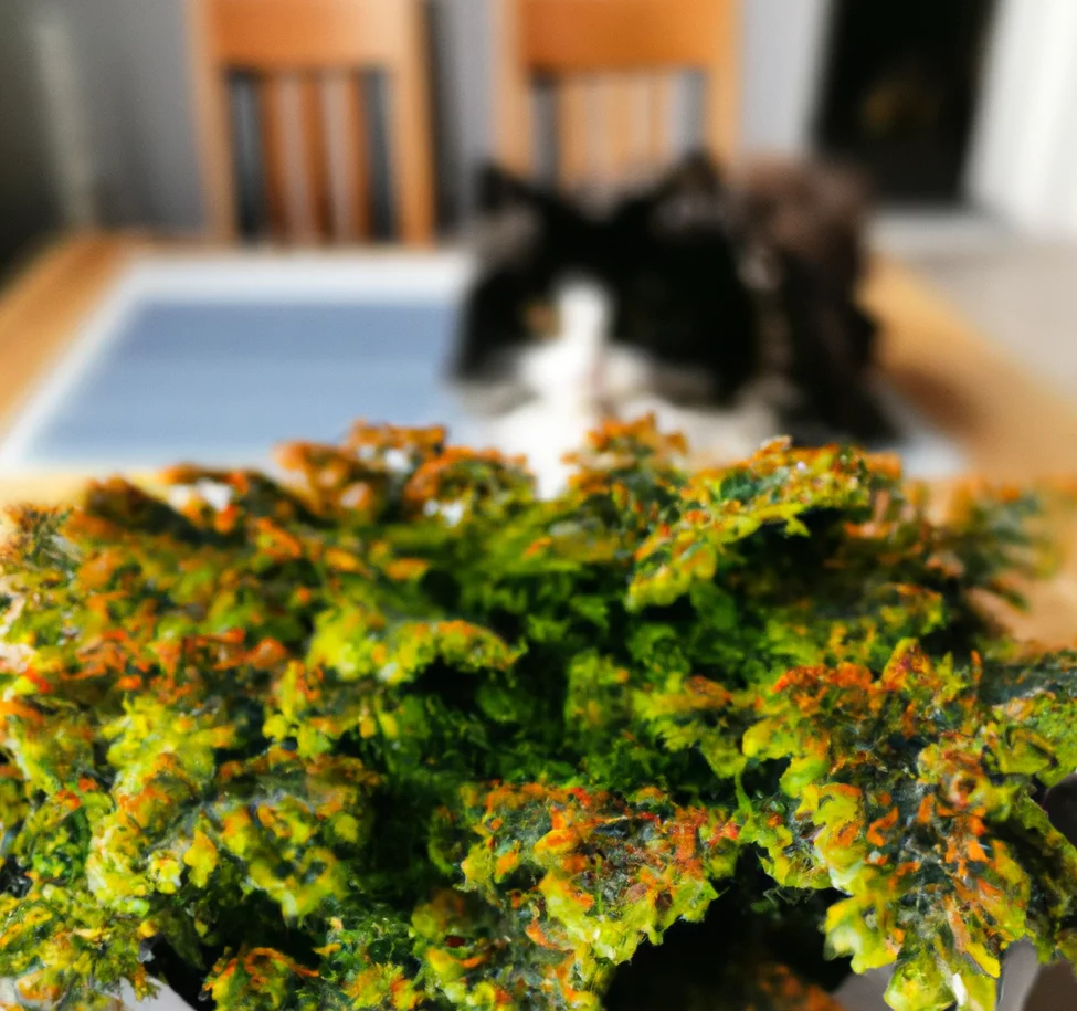 Club Moss with a cat nearby