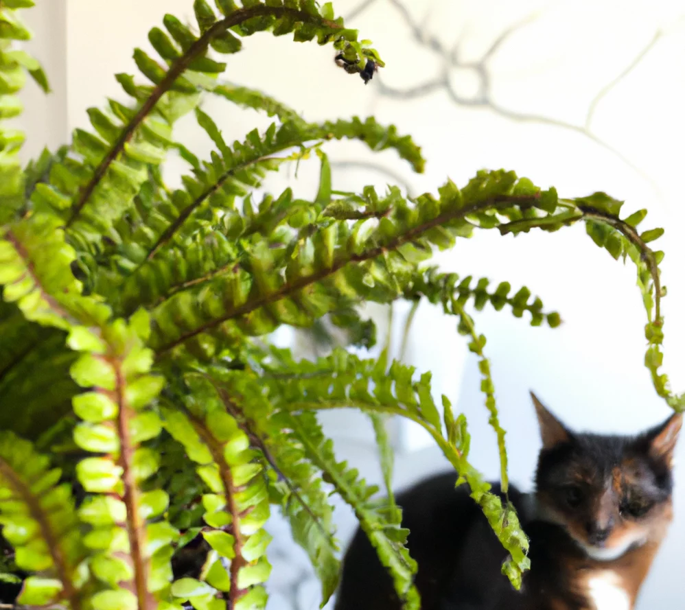 Duffii Fern and a cat nearby