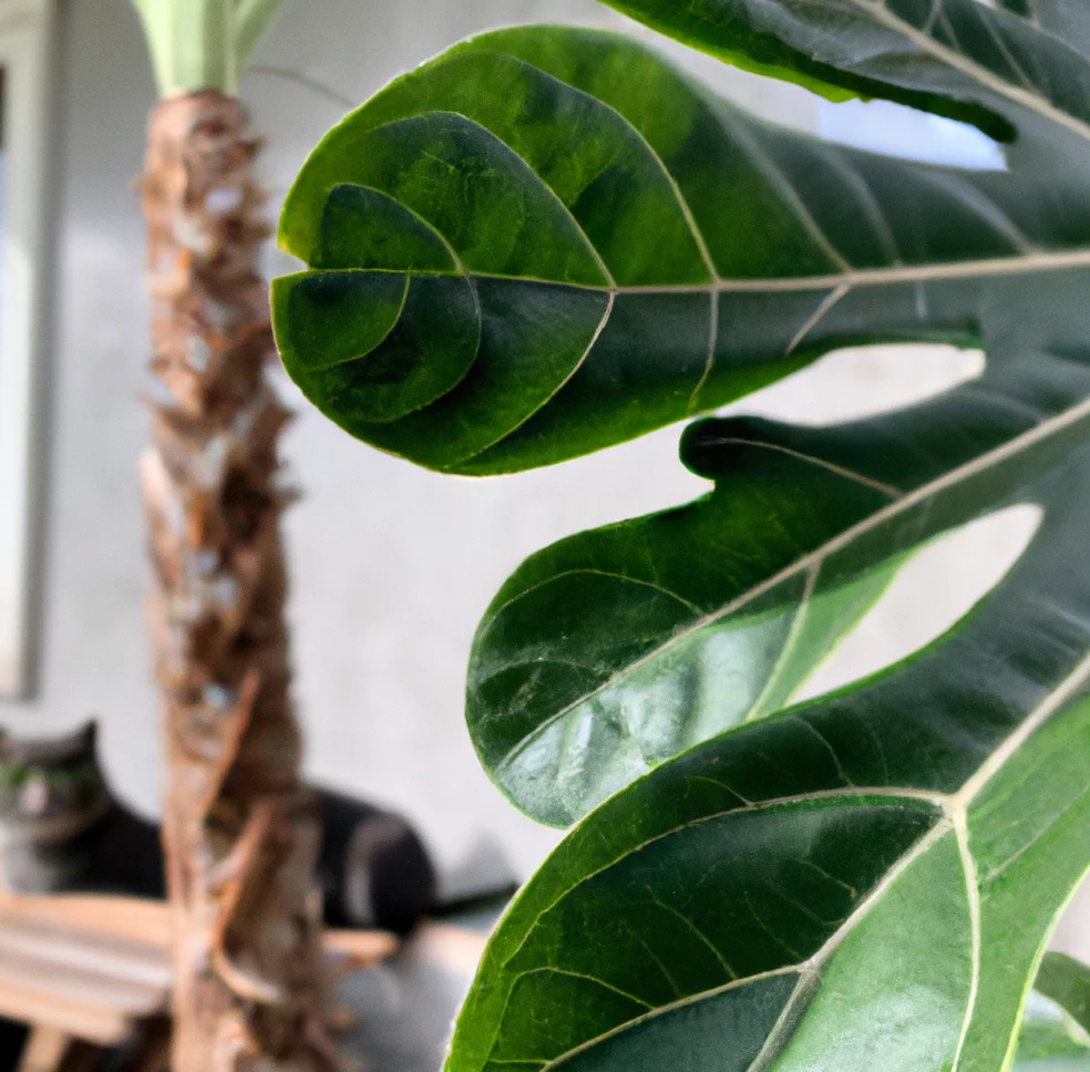 Figleaf Palm with a cat in the background