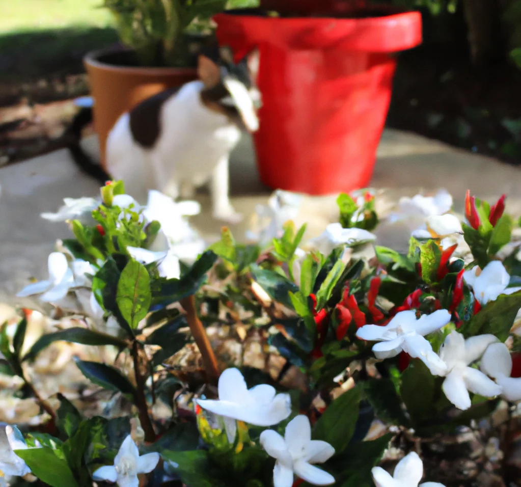 'Madagascar Jasmine' and happy cat