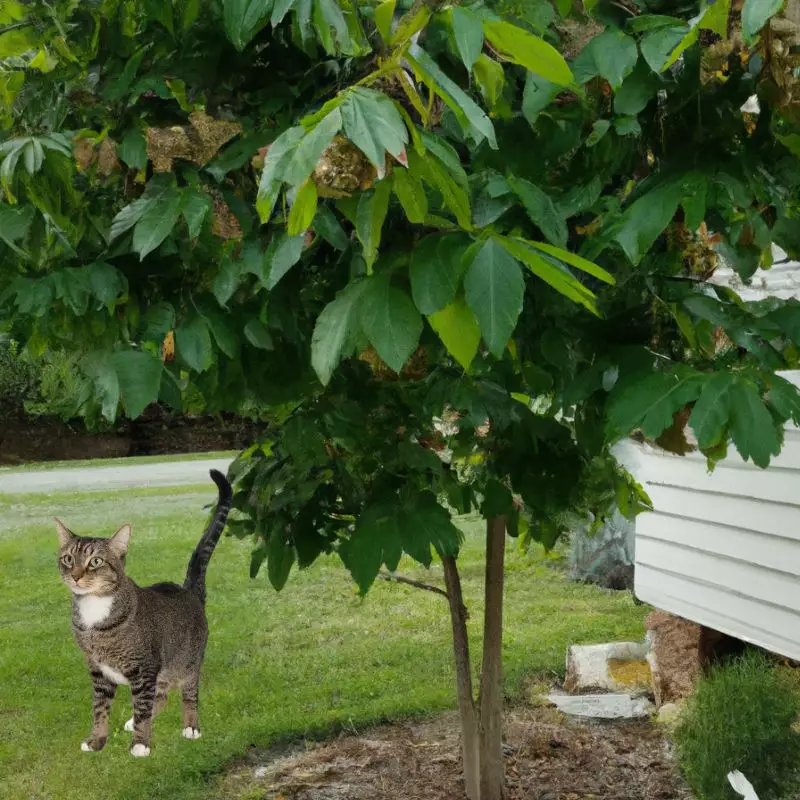 Mockernut Hickory and cat nearby