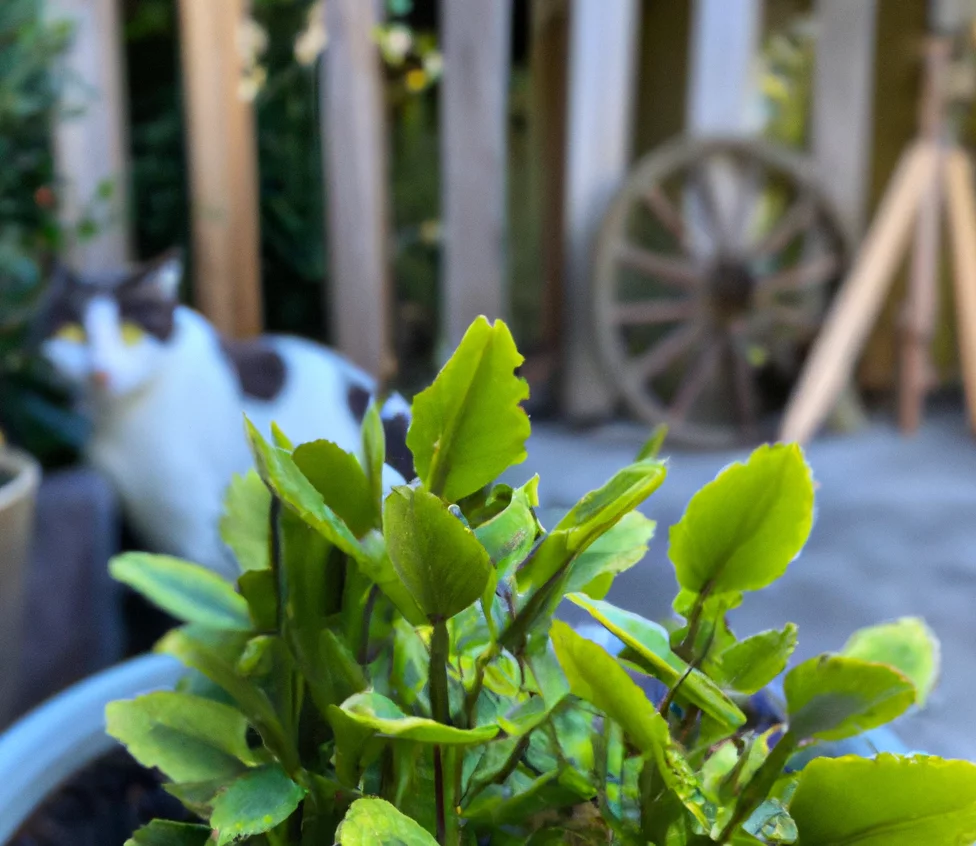 Piggy Back Plant with a happy cat in the background