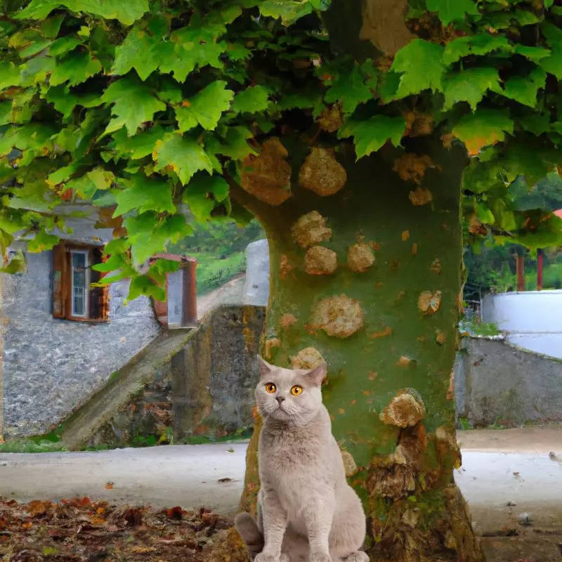 Platanus Occidentalis and a cat