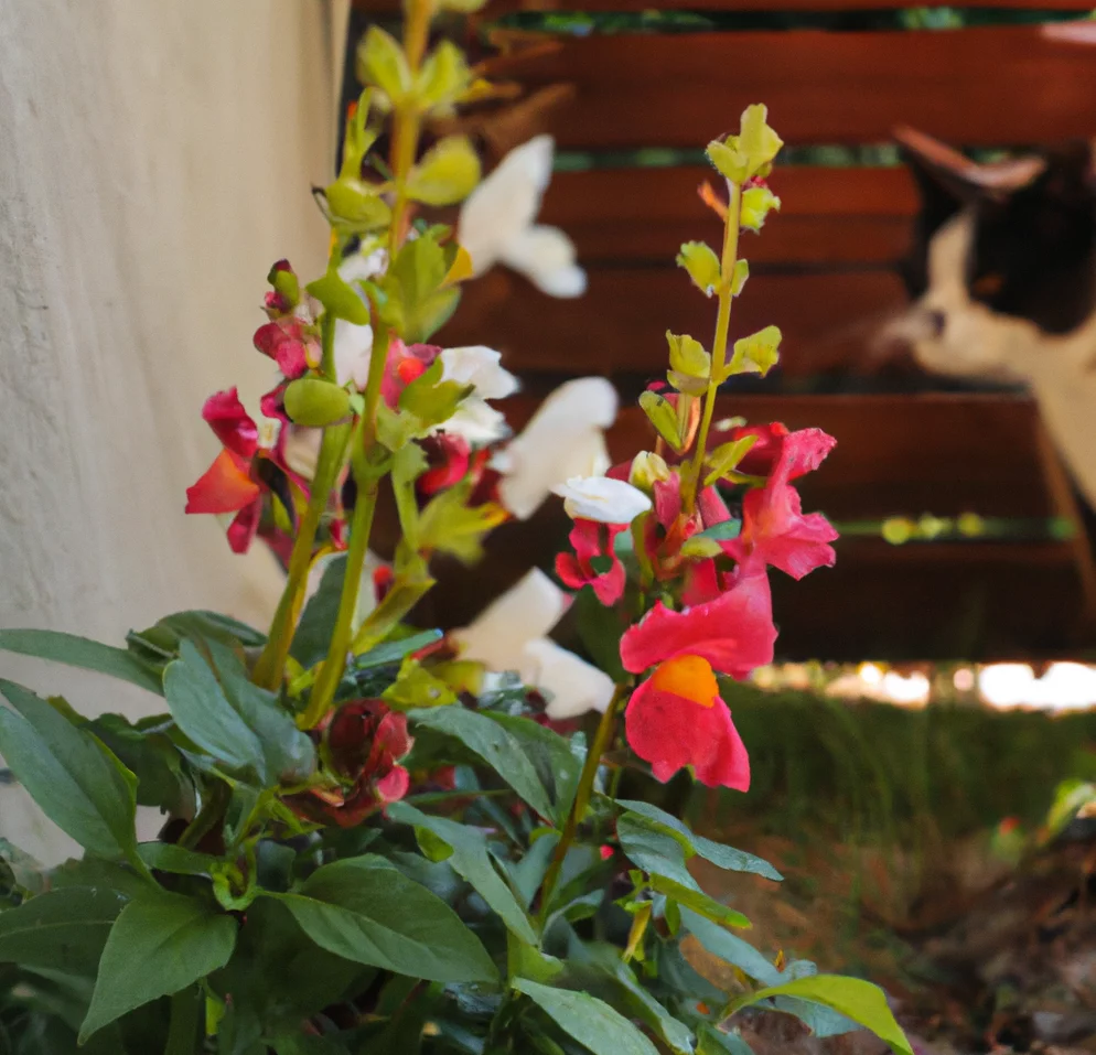 Snapdragon with a cat nearby