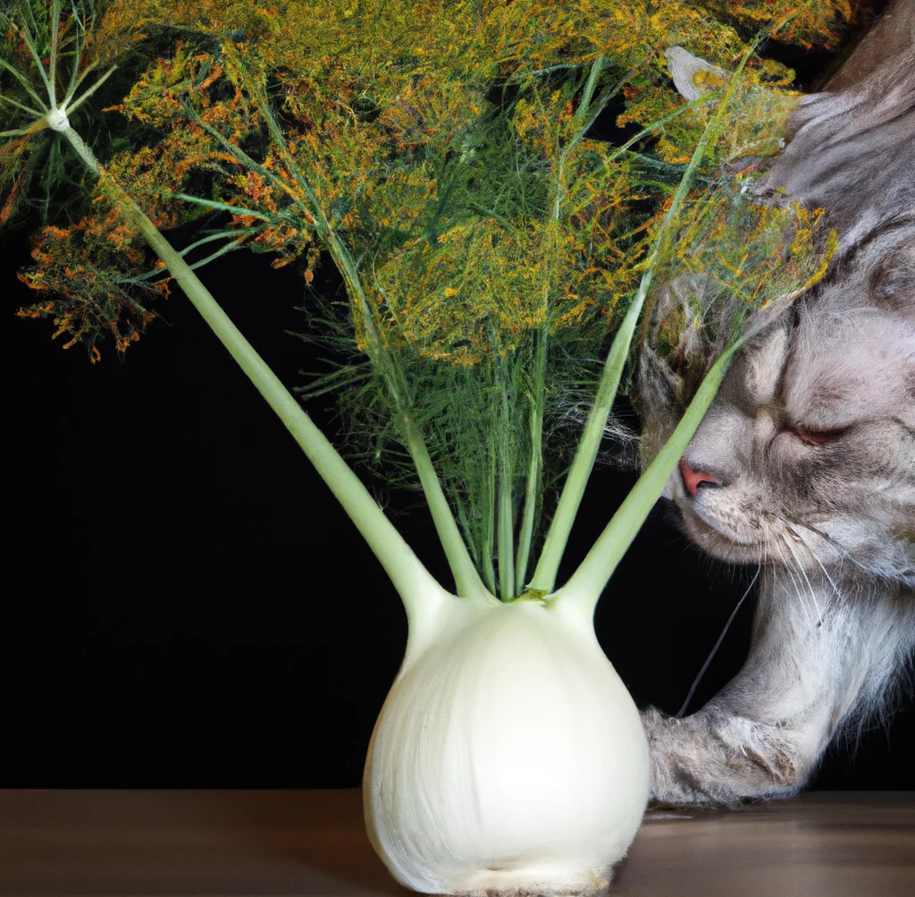 Cat tries to eat Fennel